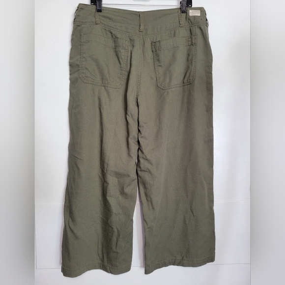 Seven7 Wide-Leg Cropped Pants Fatique Green Size 12 - Picture 2 of 11